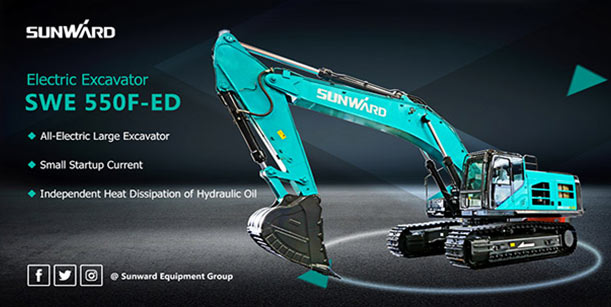 Sunward Debuts All-Electric Large Excavator: SWE 550F-ED